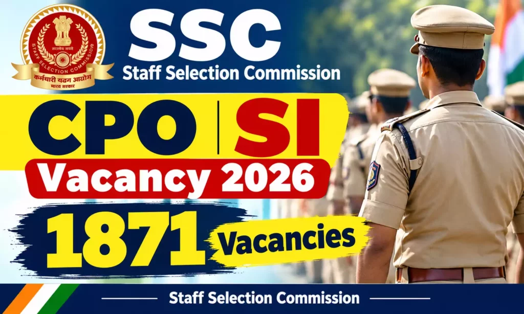 SSC CPO Notification 2026 Out: 1871 vacancies
